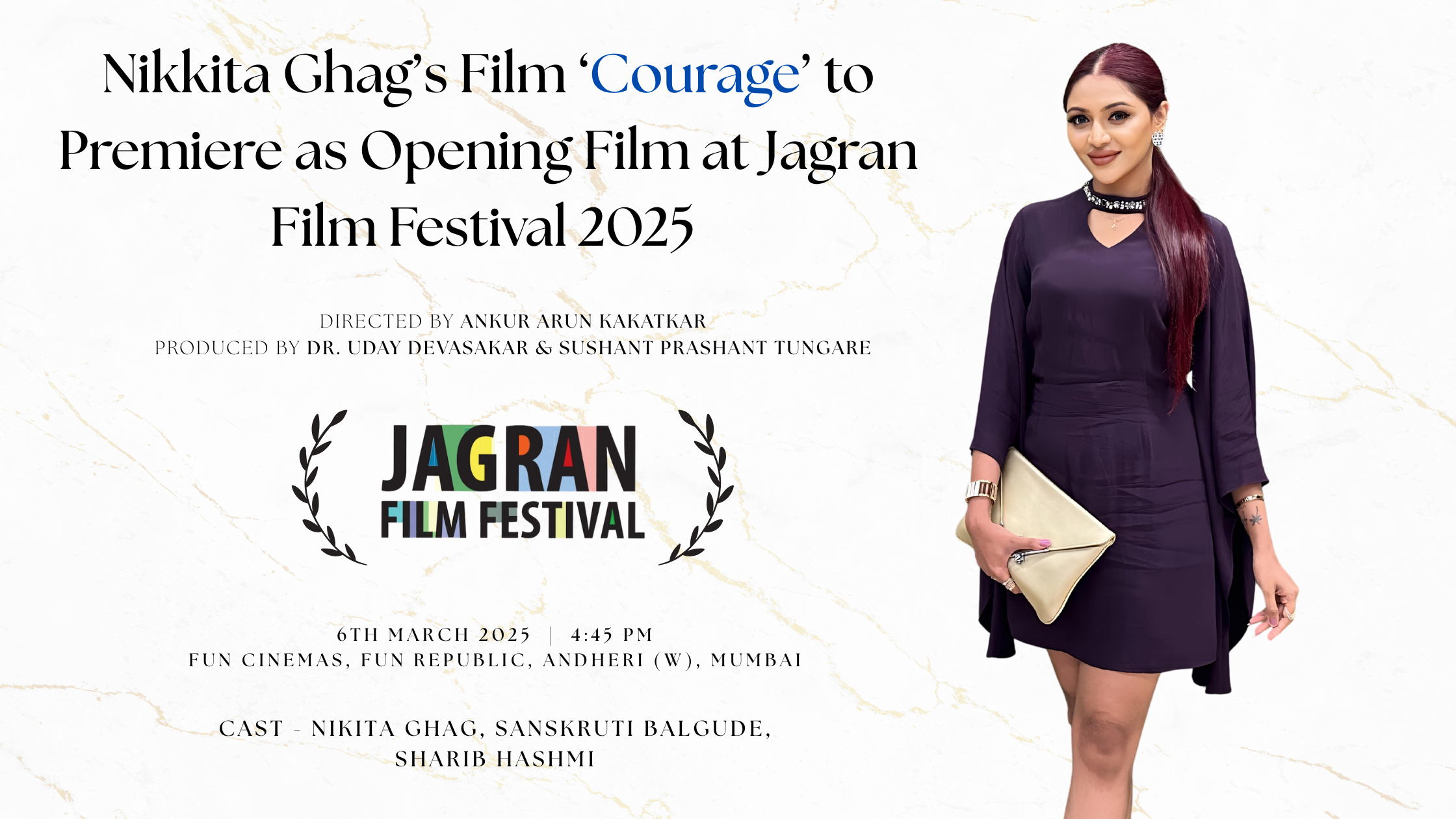 Nikita Ghag’s Film ‘Courage’ to Premiere as Opening Film at Jagran Film Festival 2025